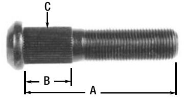Wheel Stud Light Truck RH, Kelsey K-38605