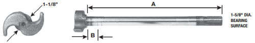 1-1/2 Dia. 10 Spline 16-1/2" XL Brakes (Axles after Sept 1995) XTRALIFE
