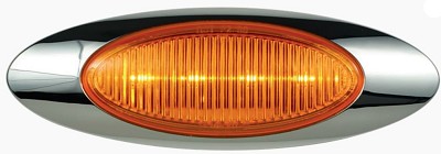 Optronics 6-1/2" Oval Amber M1 Series w/ Bezel 