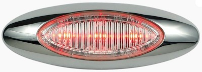 Optronics 4" Oval 3-LED Red M5 Series w/ Bezel 