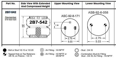 Genuine Goodyear 2B7-542 Air Spring 