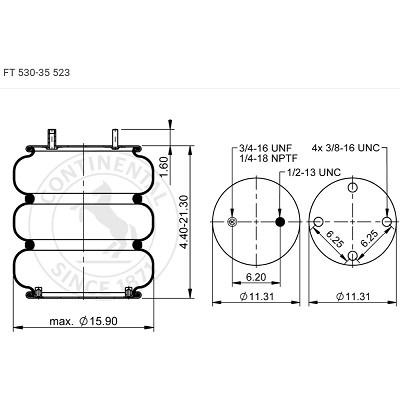 ContiTech AS7859 Air Spring - W01-358-7859 3B14-463 