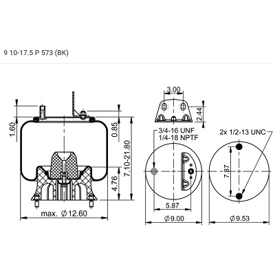 ContiTech AS70335 Air Spring - SAF Holland 90557213 