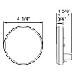 4" Round Back-Up Light, 6-LED, 2 Pin 