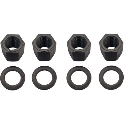 U-Bolt High Nuts & Washers, 4 Each 1-1/8"-12 
