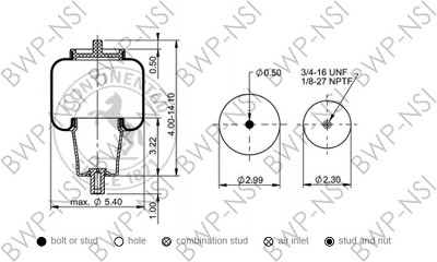 Conti AS7074 Cab/Seat Air Spring 