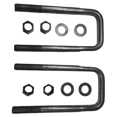 Forged Top U-bolt Kit, Square - 1-1/8"-12 x 12-1/4" x 5" Wide 