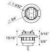 Optronics 3/4" 2-LED Amber w/ Grommet 