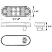 Optronics 6" Oval 10-LED Amber Tail Light 